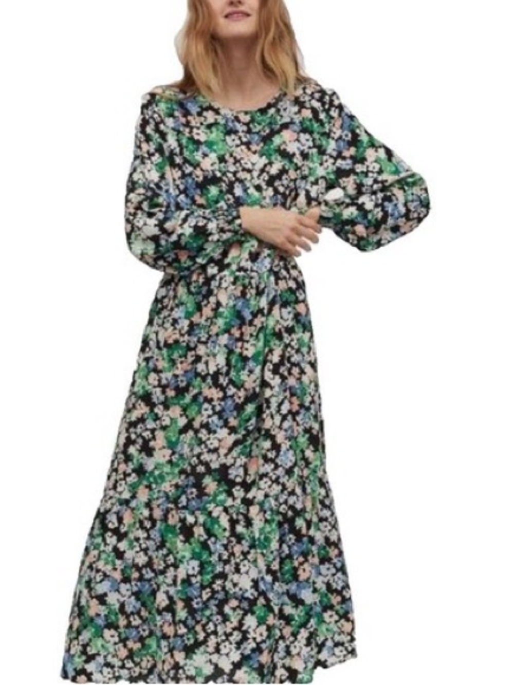 H&M Black Floral Maxi Dress • XL